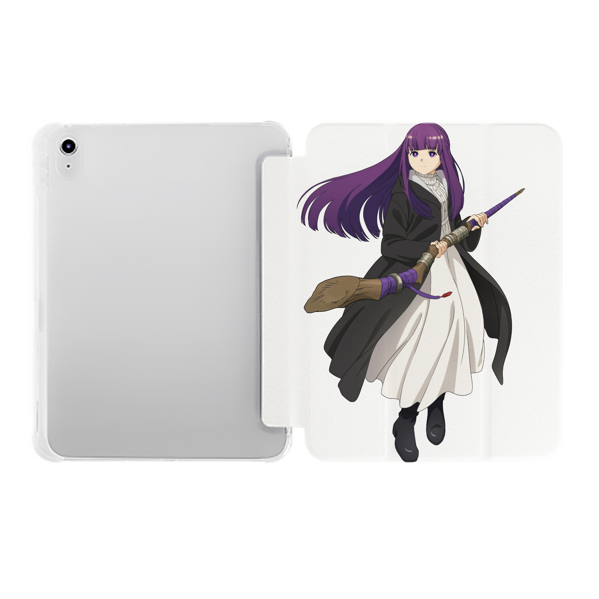 （画像用） 葬送のフリーレン Frieren IPad ケース ペン収納付き 三つ折りスタンド PUレザー×シリコン 対応機種9.5/10.5/10.9インチ